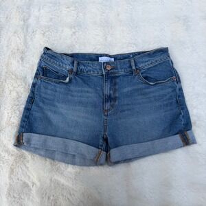 Loft Womens Cuffed Denim Shorts Medium Wash Blue Jean Shorts Stretch Size 28